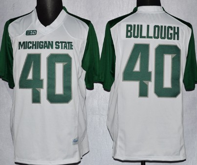 Michigan State Spartans #40 Max Bullough 2013 White Big 10 Patch Jerseys